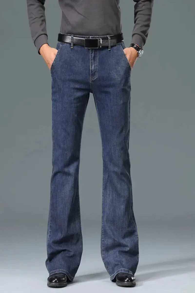 Obroi flare jeans men with wide leg opening