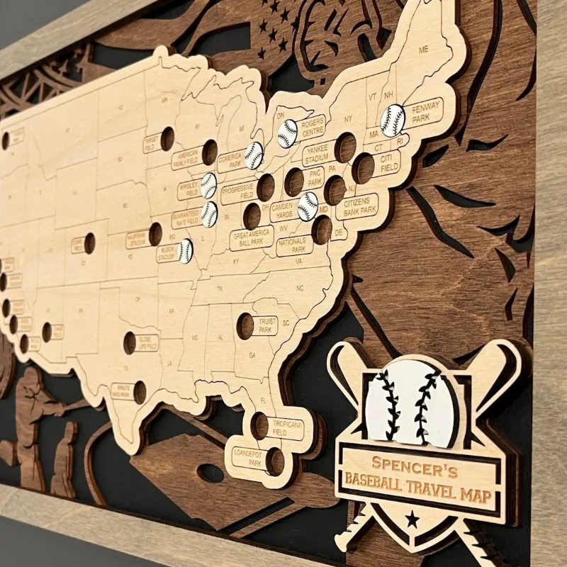CustomFam baseball stadium map print