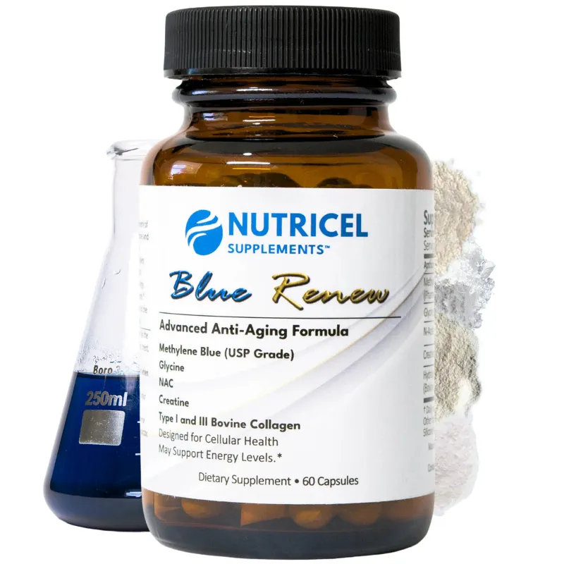 Nutricel Supplements blu renu supplement bottle