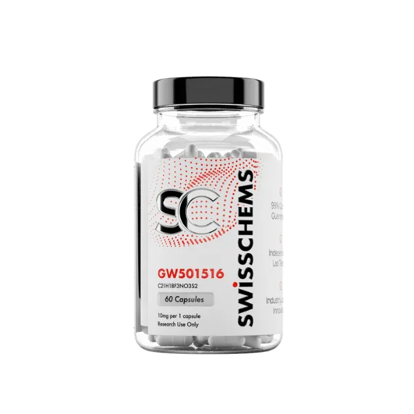 SwissChems gw501516 PPAR agonist supplement in product packaging