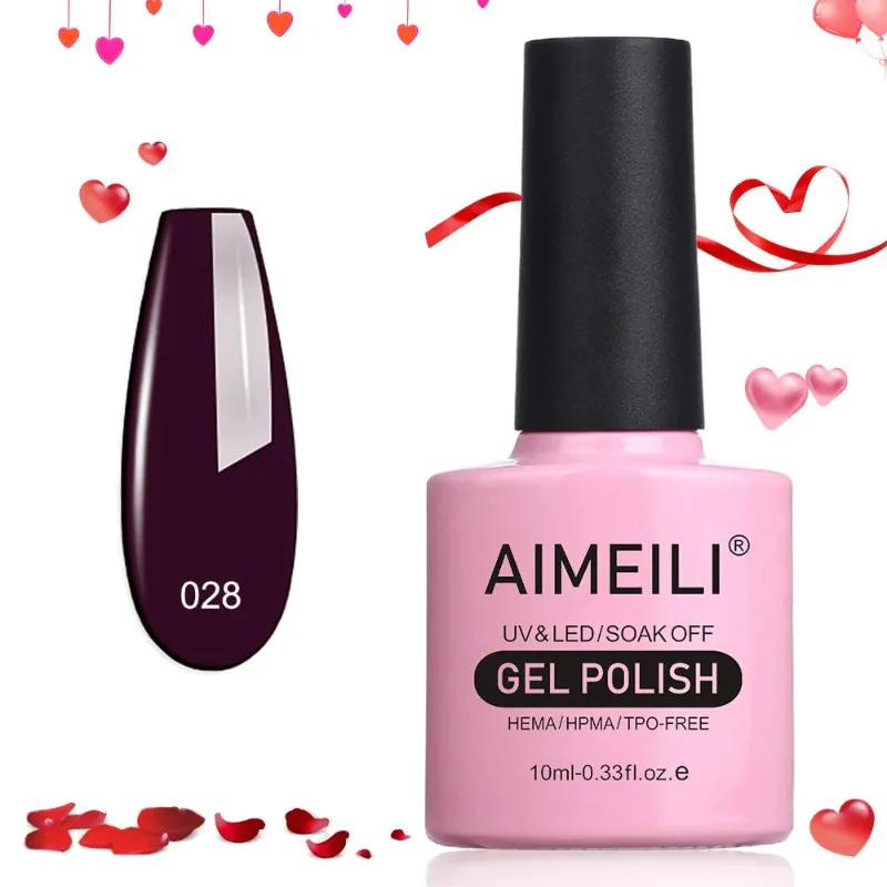 Aimeili Gel Polish burgundy nail polish