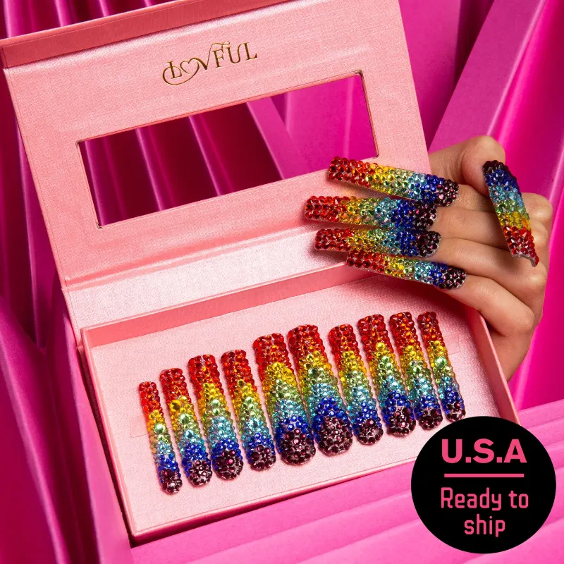 Lovful rainbow press on nails