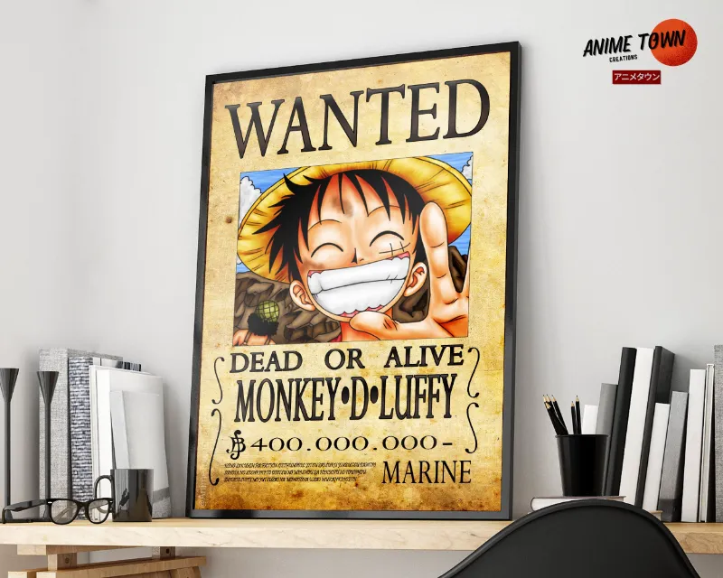 Anime Town Creations luffy wanted poster