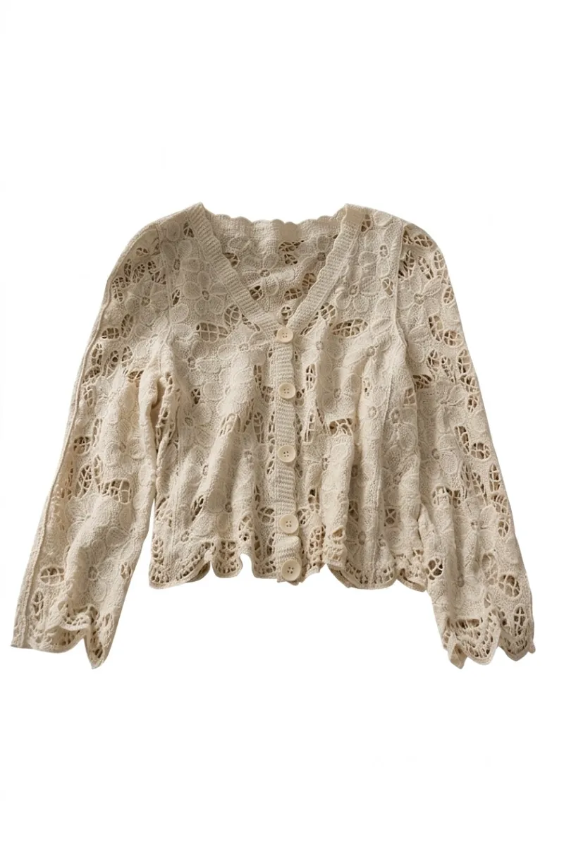 Cottagecore clothes vintage lace cardigan