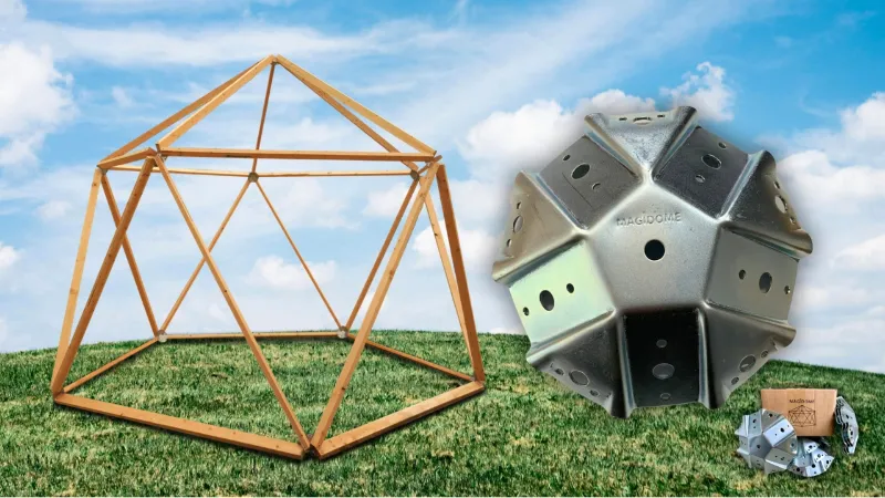 Magidome geodome kit for building geometric dome structures