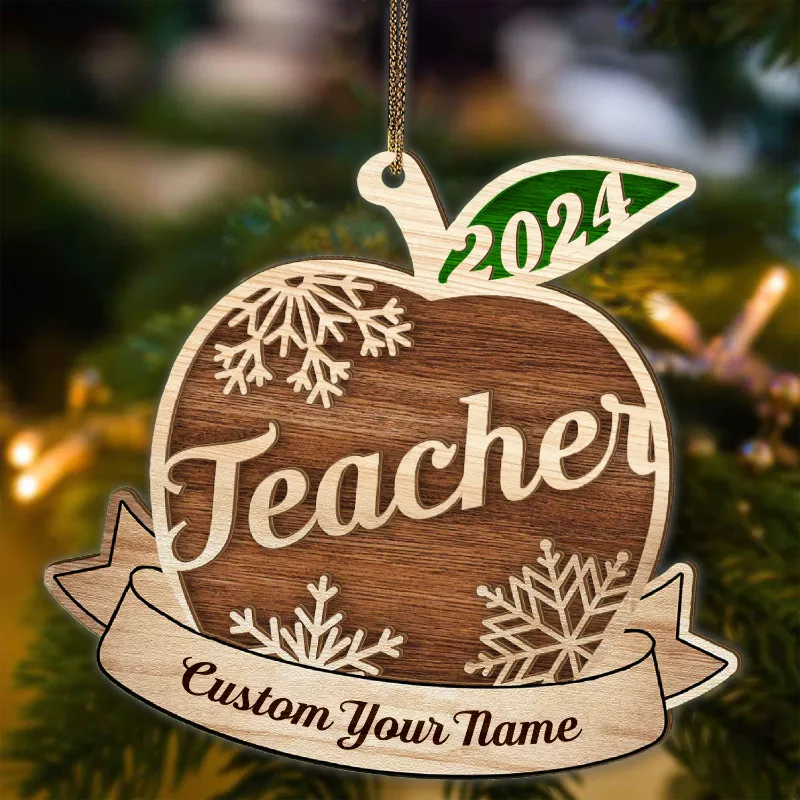 CustomFam teacher ornament holiday appreciation gift