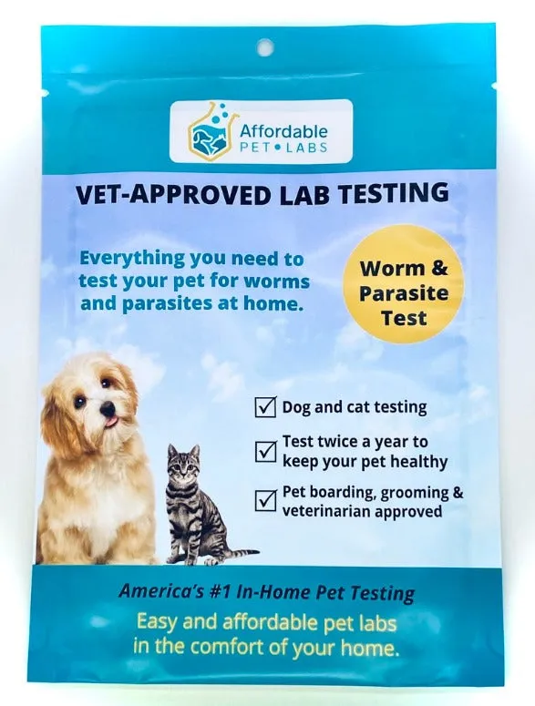 Affordable Pet Labs cat fecal test kit with collection vial and packaging