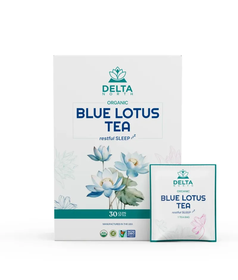 Delta North Tea organic blue lotus herbal sleep blend tea bags