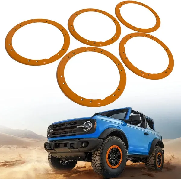 BROADDICT code orange painted wheel trim rings