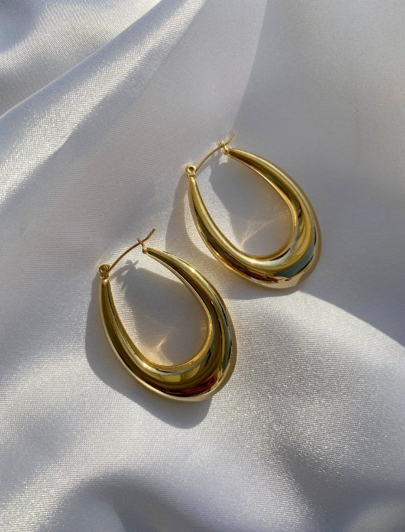 Glazdjewels vintage gold hoop earrings