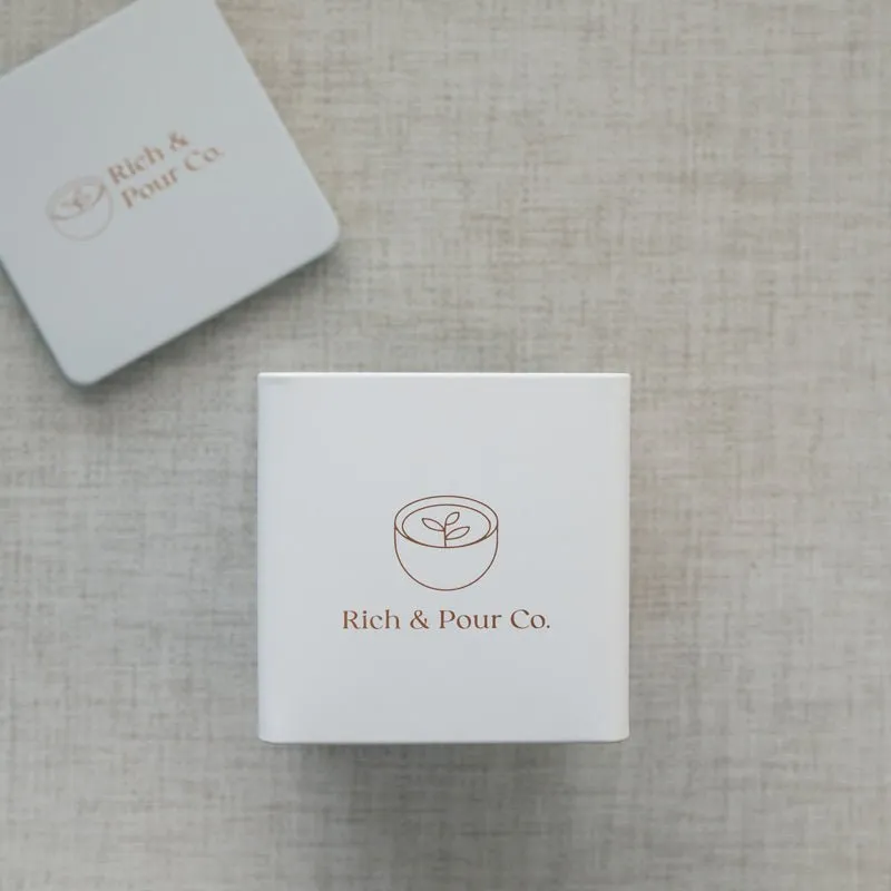 Rich and Pour tea tin for storage