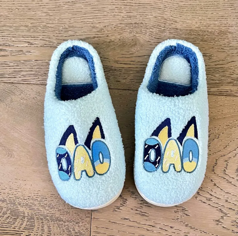 The Mum Crew dad slippers