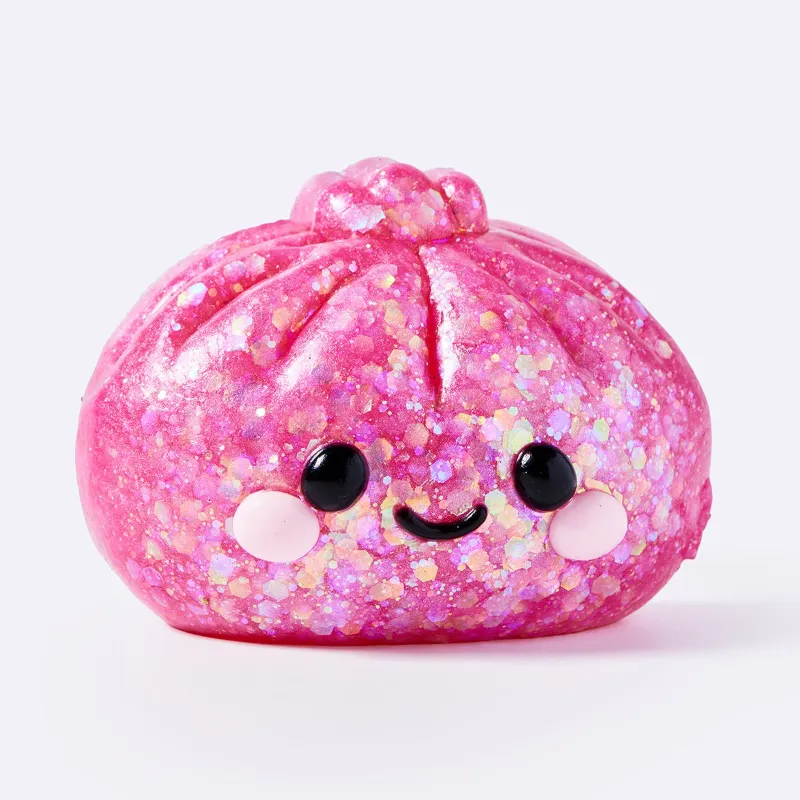 TABASQUISHY dumpling squishy glitter toy with sparkling glitter detail