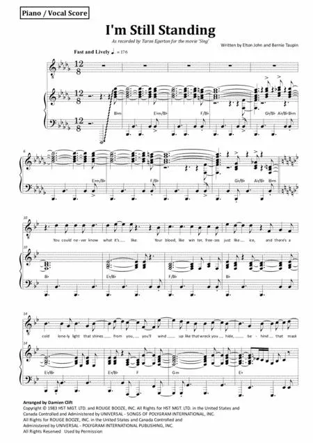 Open Sheet Music im still standing sing vocal sheet music
