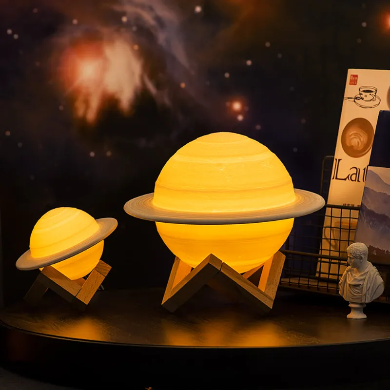 The Original Moon Lamp saturn lamp featuring ringed planet design