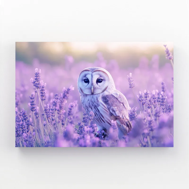 MusaArtGallery purple owl wall art