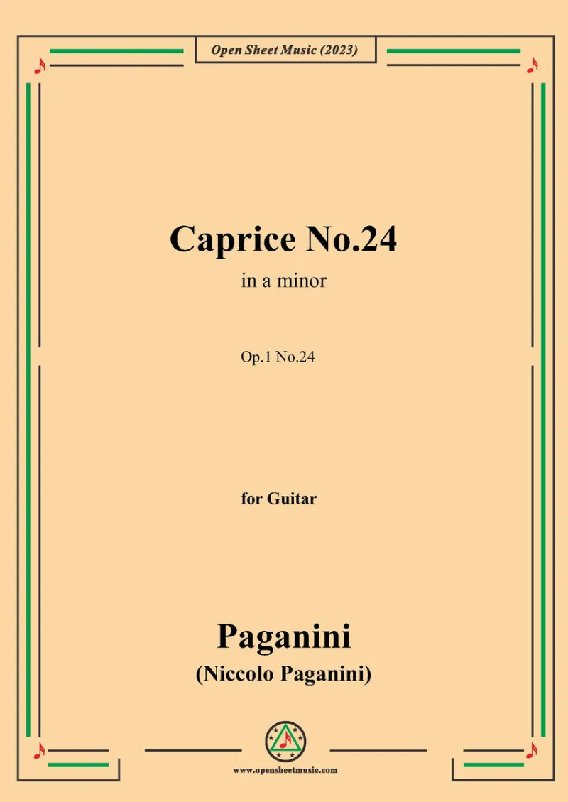 Open Sheet Music paganini caprice 24 violin sheet music