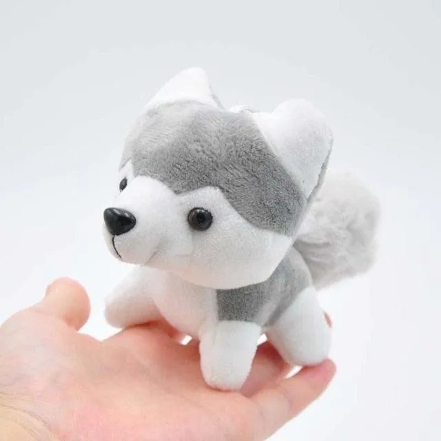 Peluche Kingdom Minecraft wolf plushie with gray fur and tail