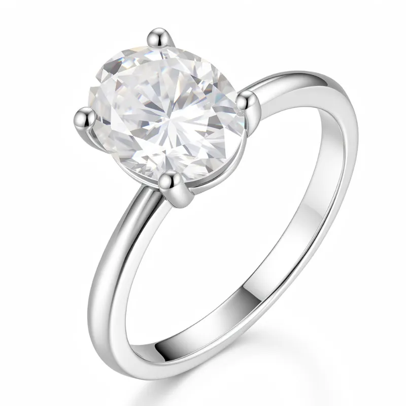 Imolove 1.5 carat moissanite ring featuring a round moissanite center stone in a classic setting