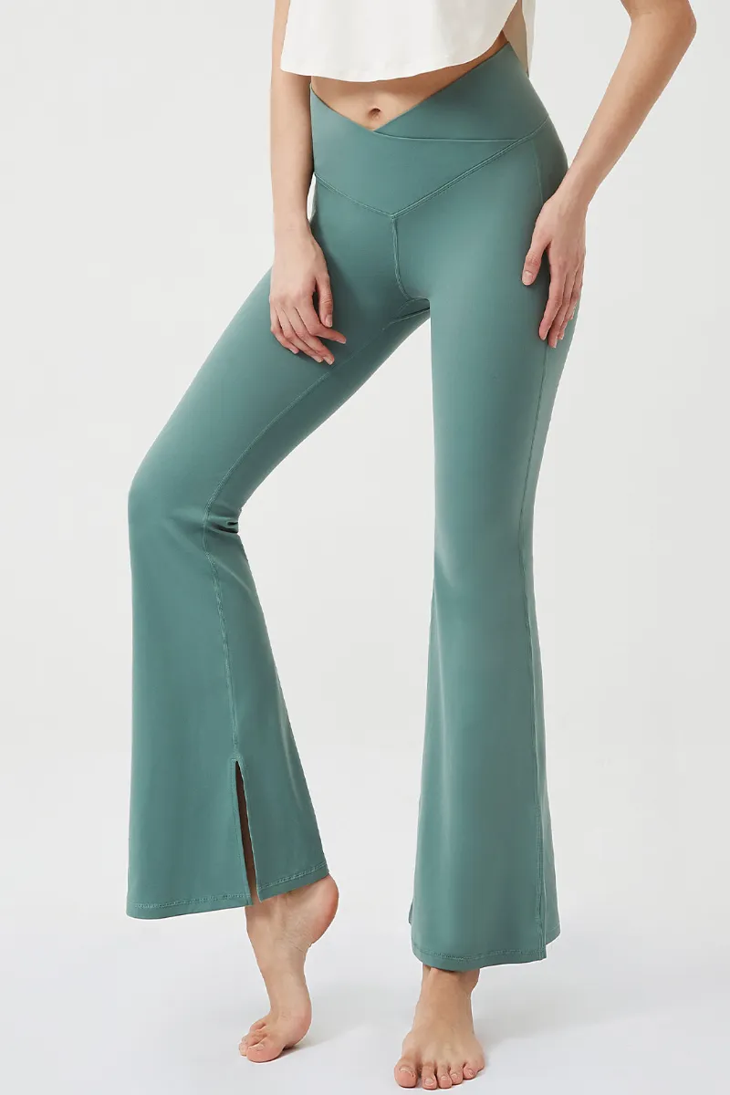 RexingSports flare legging with pockets, a flared legging featuring side pocket openings