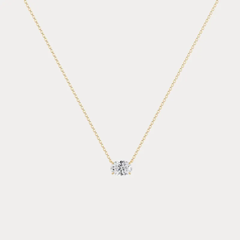 Leonids lab grown diamond necklace featuring a pendant set with a brilliant lab diamond