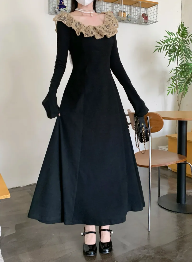Cottagecore clothes black and gold whimsigoth dress