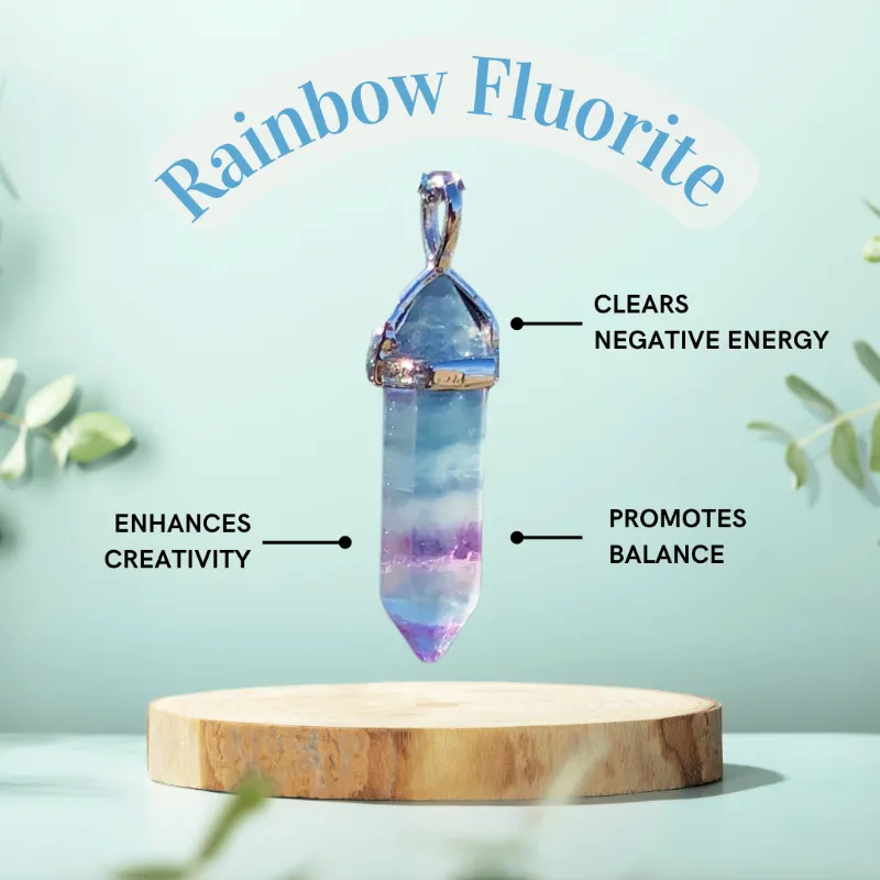 Turix Crystals rainbow fluorite jewelry piece