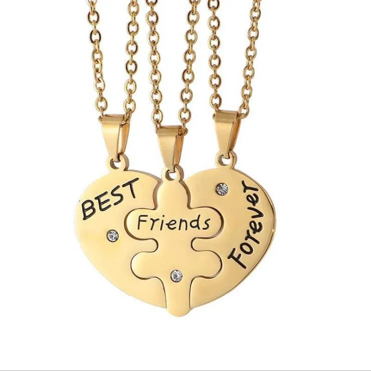 WorldnetGifts 3 best friends forever necklaces