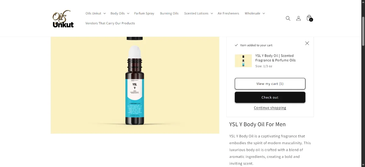 The Oils Unkut cart