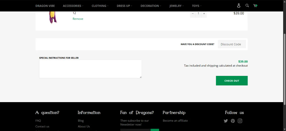 The Dragon Vibe cart