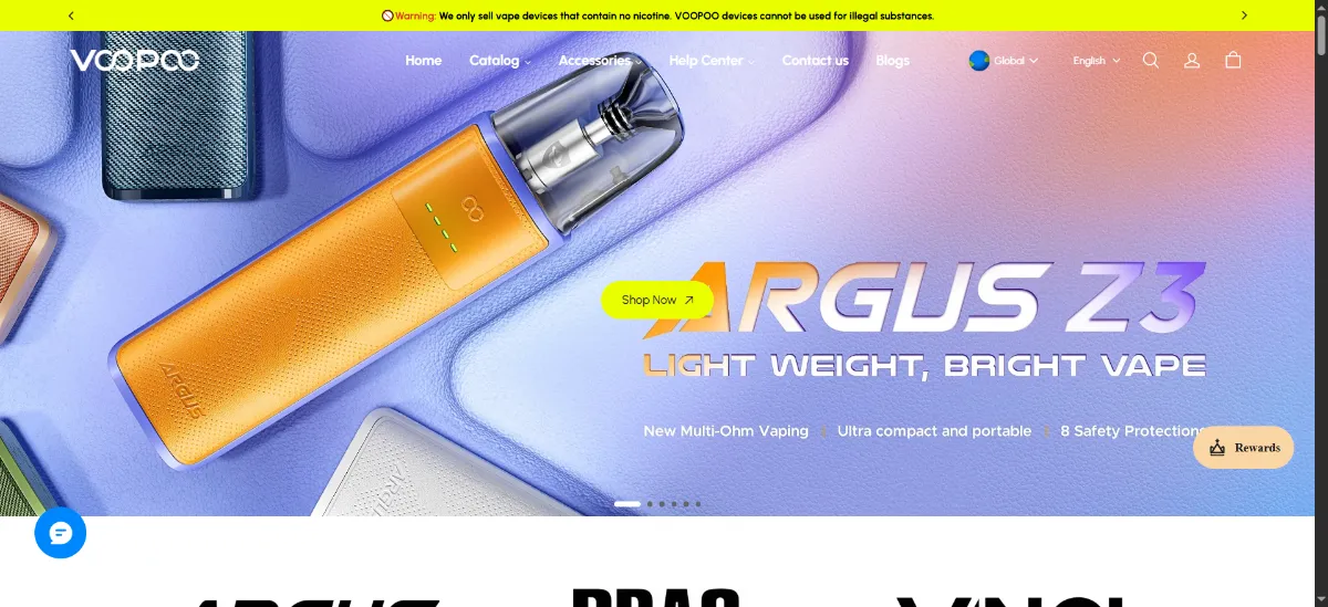 The VooPoo home page