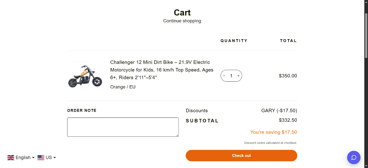 The Eride Space cart