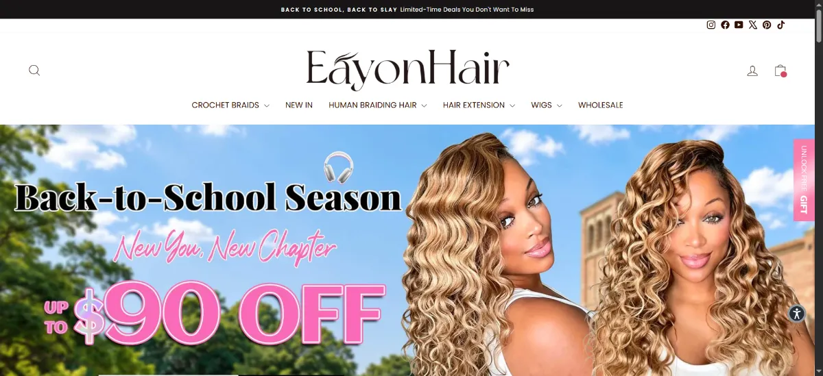 The Eayon hair home page