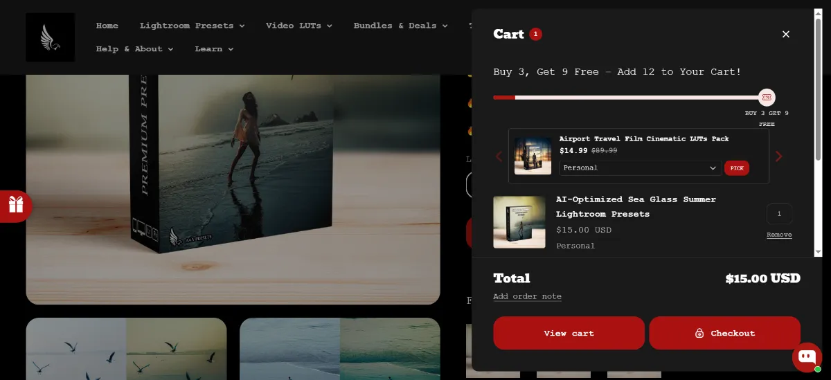 The AAA PRESETS cart