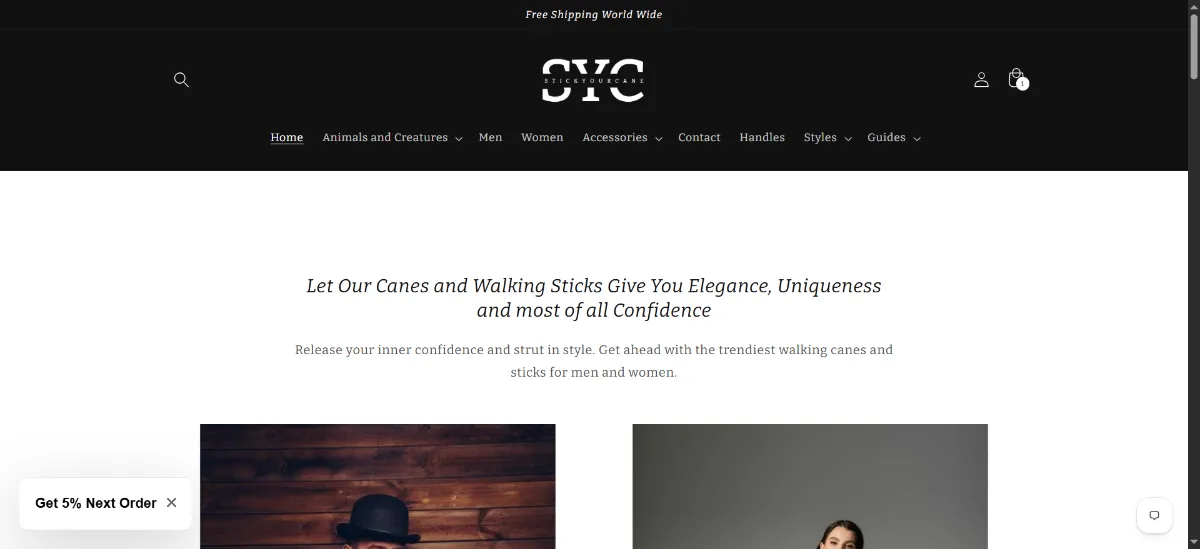 The Stick Your Cane home page