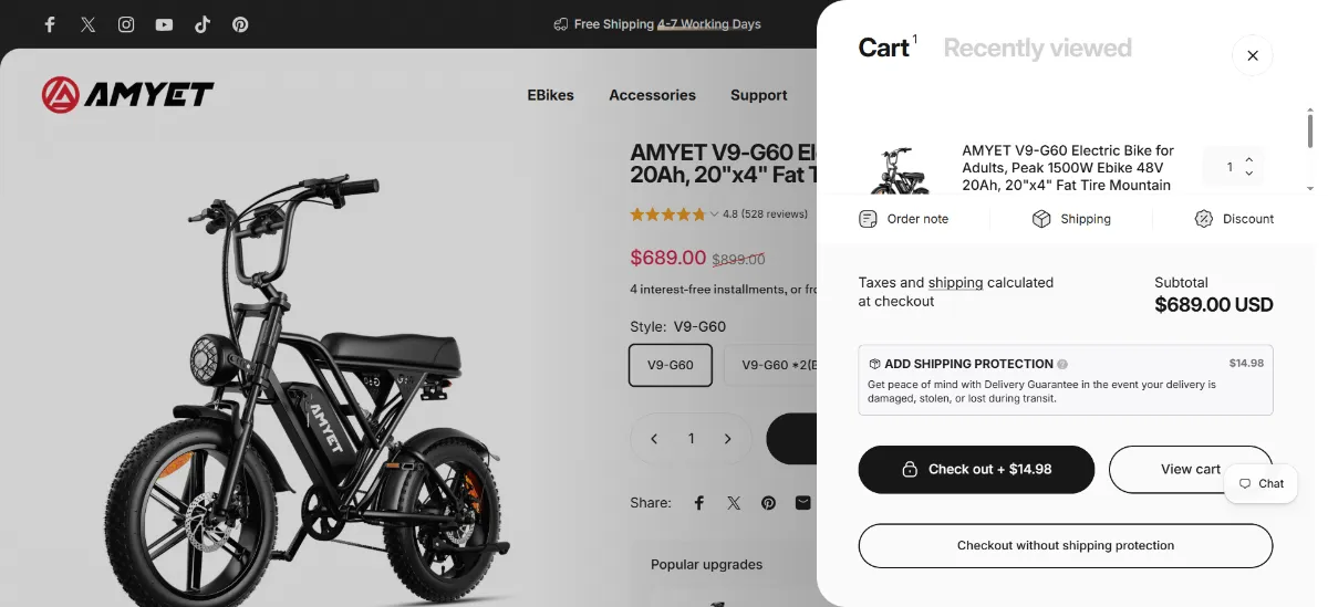 The AMYET eBikes cart