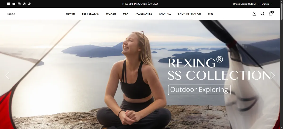 The RexingSports home page