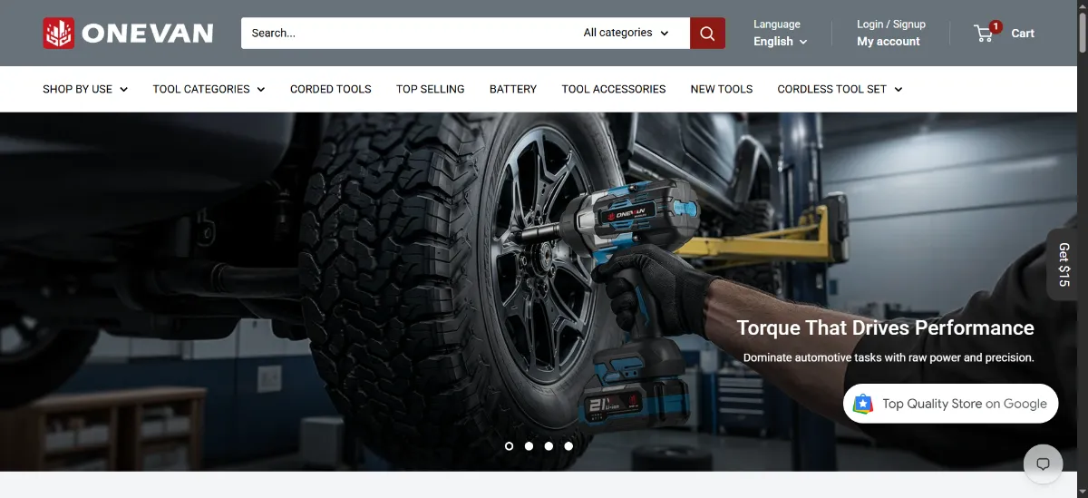 The ONEVAN home page