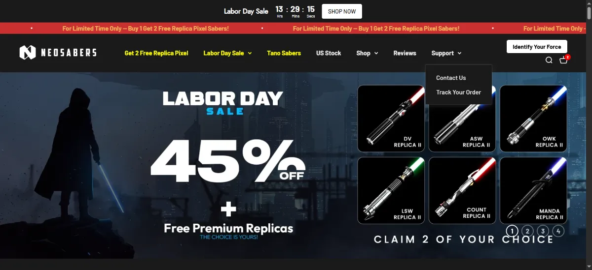 The NEO Sabers home page