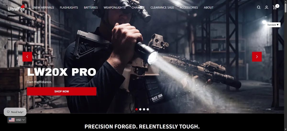 The UltraFire home page