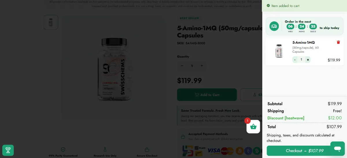 The SwissChems cart