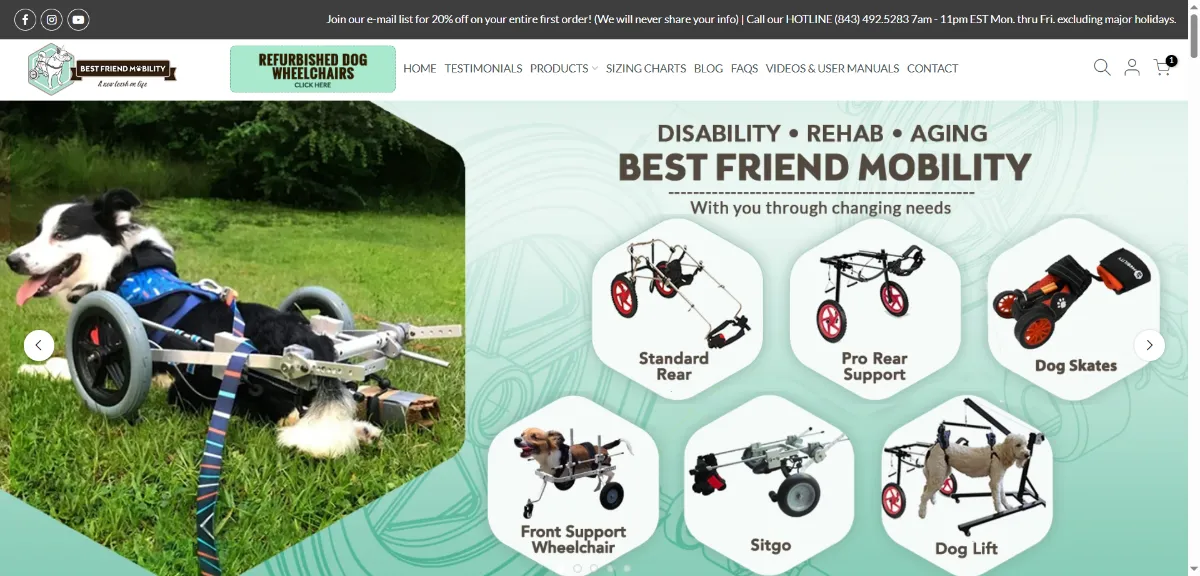The Best Friend Mobility home page