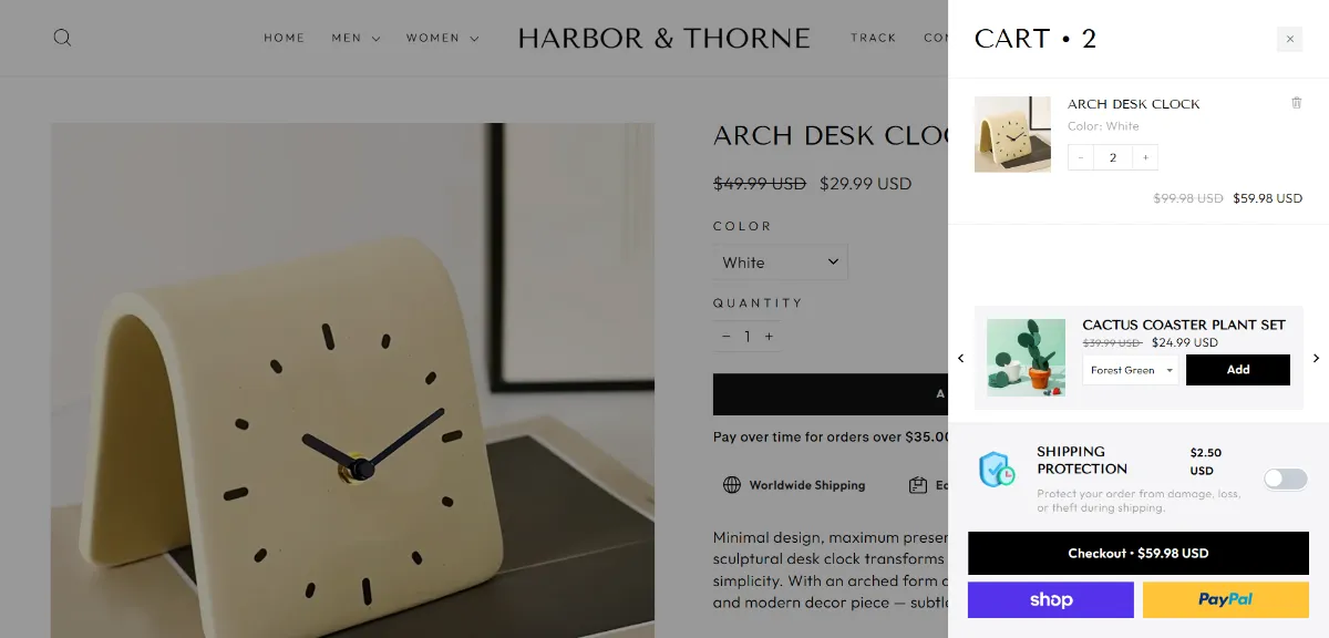 The Harbor & Thorne cart