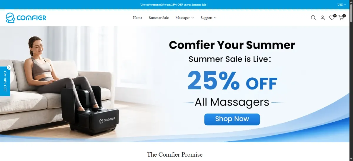 The Comfier home page