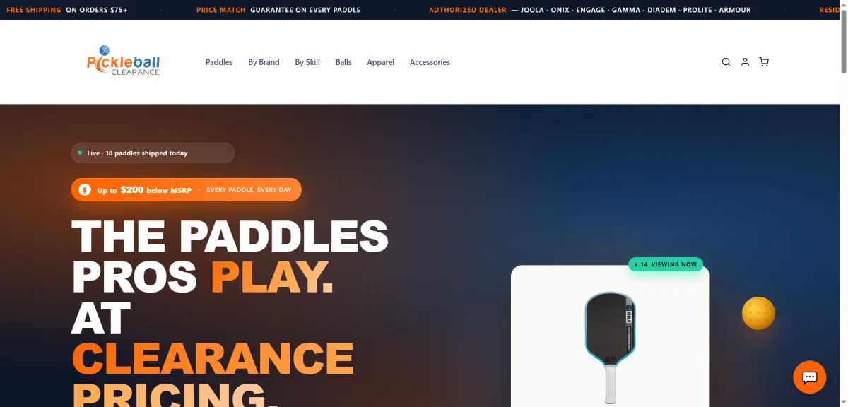 The Pickleball Clearance home page
