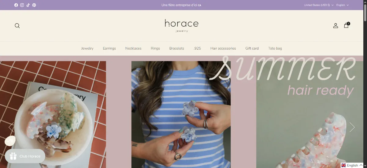 The Horace Jewelry home page