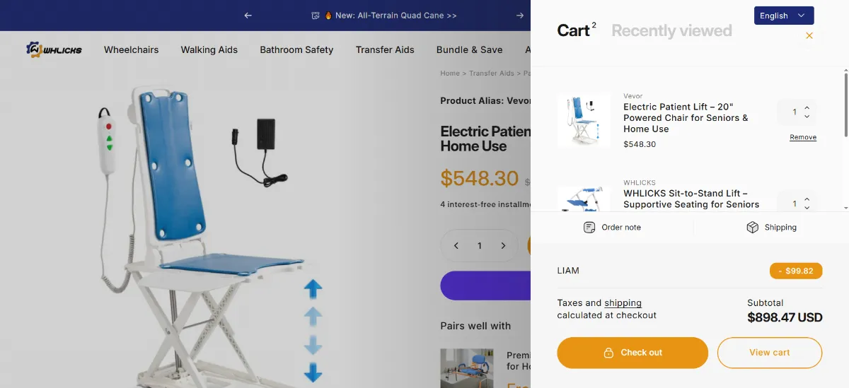 The WHLICKS cart