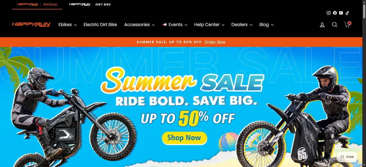 The HappyRunSports home page