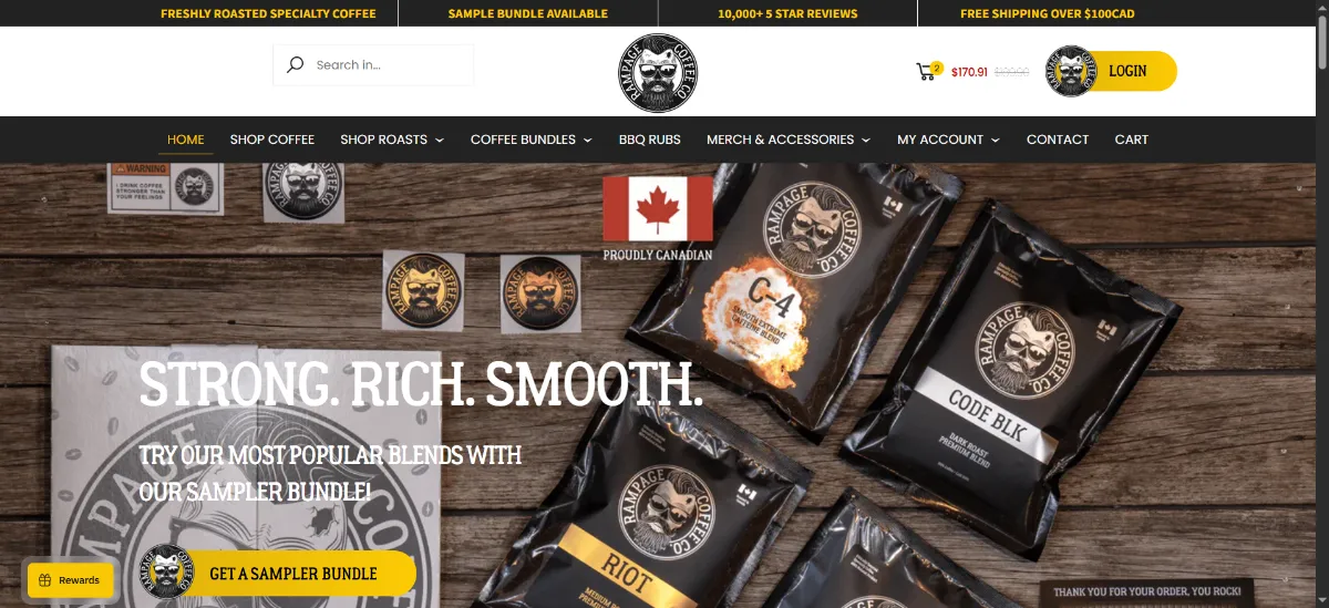 The Rampage Coffee Co home page