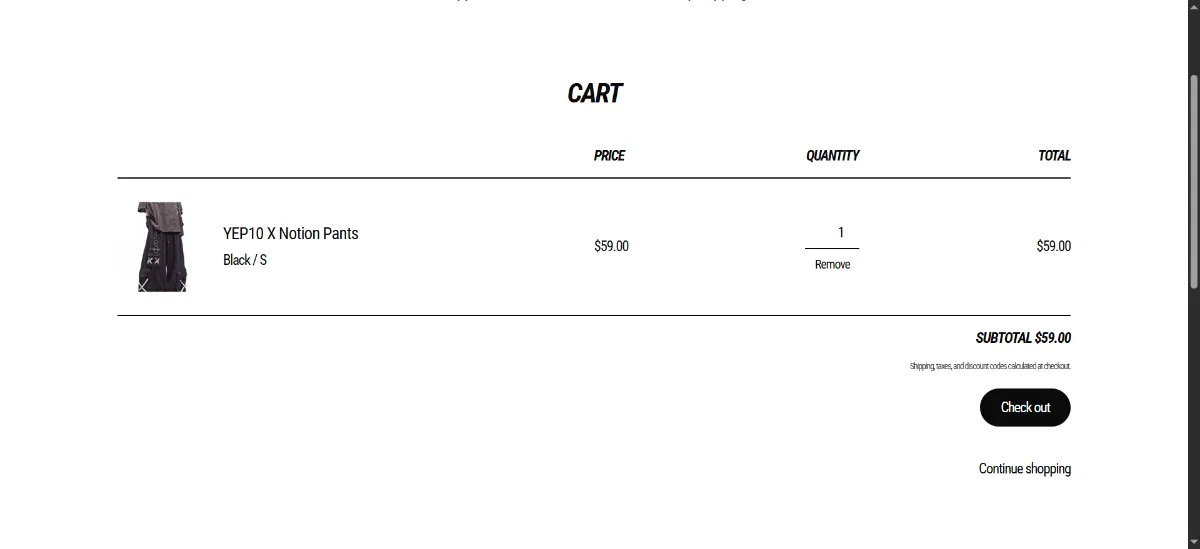 The Niepce Inc cart